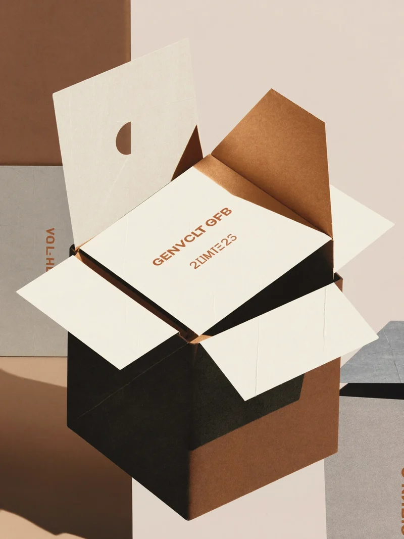 Illustration conceptuelle : emballage de papier plié